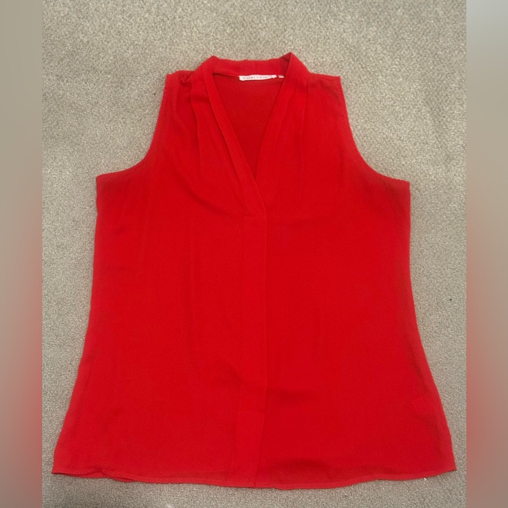 Violet & Claire Vibrant Red Sleeveless Blouse